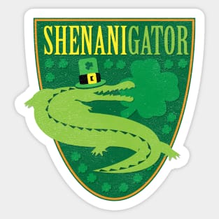 Shenanigator Alligator St Patricks Day Sticker